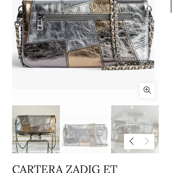 In search of!!!!! Zadig & Voltaire Silver and Gold Clutch - Picture 3 of 3